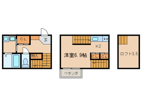 ﾊｰﾓﾆｰﾃﾗｽ八代町の物件間取画像